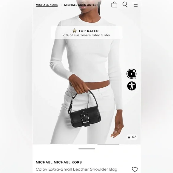 Michael Kors Colby Extra-Small Leather Shoulder Bag, NWT - Picture 4 of 7